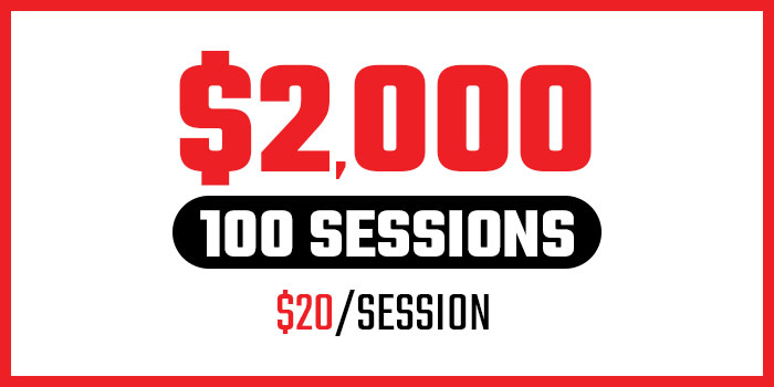 100 sessions at $20/session for $2000