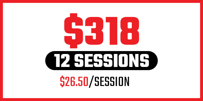 12 sessions at $26.50/session for $318
