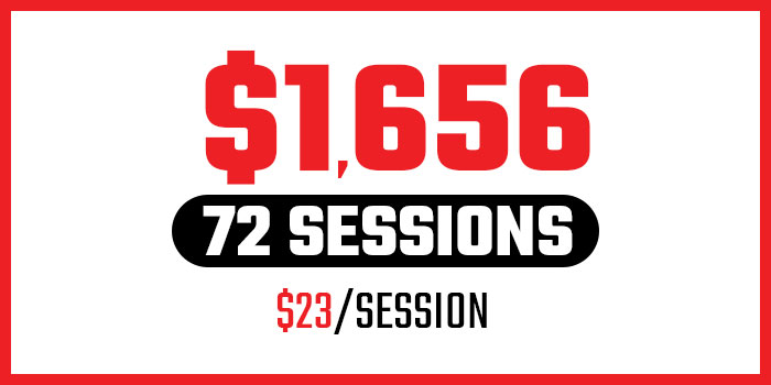 72 sessions at $23/session for $1656